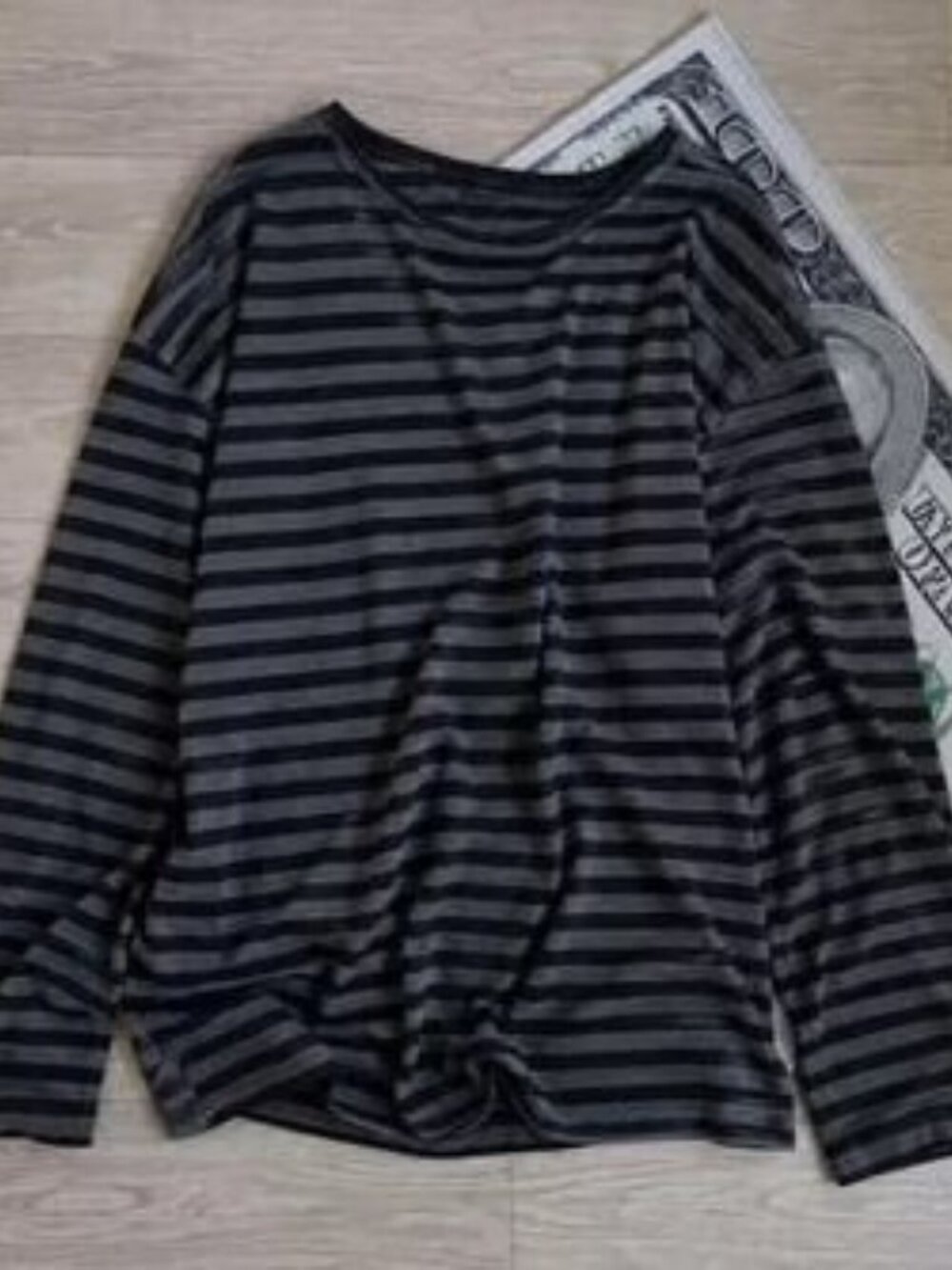 Black & Gray Striped Long Sleeve Shirt